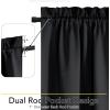 imageNICETOWN Door Curtain Panel Grey French Door Curtains Blackout Thermal Insulated Curtain Sidelight Privacy for WindowLiving RoomDoorwaysClassroom 25W by 72L inches 1 Panel100 Blackout  Black