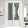 imageNICETOWN Door Curtain Panel Grey French Door Curtains Blackout Thermal Insulated Curtain Sidelight Privacy for WindowLiving RoomDoorwaysClassroom 25W by 72L inches 1 PanelGreyish Green