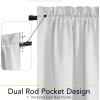 imageNICETOWN Door Curtain Panel Grey French Door Curtains Blackout Thermal Insulated Curtain Sidelight Privacy for WindowLiving RoomDoorwaysClassroom 25W by 72L inches 1 Panel100 Blackout  Greyish White