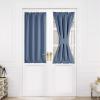 imageNICETOWN Door Curtain Panel Grey French Door Curtains Blackout Thermal Insulated Curtain Sidelight Privacy for WindowLiving RoomDoorwaysClassroom 25W by 72L inches 1 PanelStone Blue