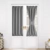 imageNICETOWN Door Curtain Panel Grey French Door Curtains Blackout Thermal Insulated Curtain Sidelight Privacy for WindowLiving RoomDoorwaysClassroom 25W by 72L inches 1 PanelSilver Grey