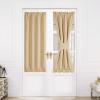 imageNICETOWN Door Curtain Panel Grey French Door Curtains Blackout Thermal Insulated Curtain Sidelight Privacy for WindowLiving RoomDoorwaysClassroom 25W by 72L inches 1 PanelBiscotti Beige