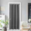 imageNICETOWN Door Curtain Panel Grey French Door Curtains Blackout Thermal Insulated Curtain Sidelight Privacy for WindowLiving RoomDoorwaysClassroom 25W by 72L inches 1 PanelGrey