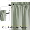imageNICETOWN Door Curtain Panel Grey French Door Curtains Blackout Thermal Insulated Curtain Sidelight Privacy for WindowLiving RoomDoorwaysClassroom 25W by 72L inches 1 Panel100 Blackout  Sage Green