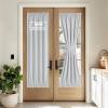 imageNICETOWN Door Curtain Panel Grey French Door Curtains Blackout Thermal Insulated Curtain Sidelight Privacy for WindowLiving RoomDoorwaysClassroom 25W by 72L inches 1 Panel100 Blackout  Greyish White