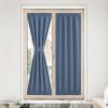 imageNICETOWN Door Curtain Panel Grey French Door Curtains Blackout Thermal Insulated Curtain Sidelight Privacy for WindowLiving RoomDoorwaysClassroom 25W by 72L inches 1 PanelStone Blue