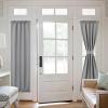 imageNICETOWN Door Curtain Panel Grey French Door Curtains Blackout Thermal Insulated Curtain Sidelight Privacy for WindowLiving RoomDoorwaysClassroom 25W by 72L inches 1 PanelSilver Grey