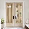 imageNICETOWN Door Curtain Panel Grey French Door Curtains Blackout Thermal Insulated Curtain Sidelight Privacy for WindowLiving RoomDoorwaysClassroom 25W by 72L inches 1 Panel100 Blackout  Biscotti Beige