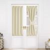 imageNICETOWN Door Curtain Panel Grey French Door Curtains Blackout Thermal Insulated Curtain Sidelight Privacy for WindowLiving RoomDoorwaysClassroom 25W by 72L inches 1 PanelLight Beige