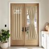 imageNICETOWN Door Curtain Panel Grey French Door Curtains Blackout Thermal Insulated Curtain Sidelight Privacy for WindowLiving RoomDoorwaysClassroom 25W by 72L inches 1 Panel100 Blackout  Biscotti Beige