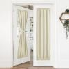 imageNICETOWN Door Curtain Panel Grey French Door Curtains Blackout Thermal Insulated Curtain Sidelight Privacy for WindowLiving RoomDoorwaysClassroom 25W by 72L inches 1 PanelLight Beige
