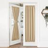 imageNICETOWN Door Curtain Panel Grey French Door Curtains Blackout Thermal Insulated Curtain Sidelight Privacy for WindowLiving RoomDoorwaysClassroom 25W by 72L inches 1 PanelBiscotti Beige