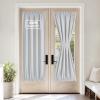 imageNICETOWN Door Curtain Panel Grey French Door Curtains Blackout Thermal Insulated Curtain Sidelight Privacy for WindowLiving RoomDoorwaysClassroom 25W by 72L inches 1 Panel100 Blackout  Greyish White