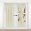 imageNICETOWN Door Curtain Panel Grey French Door Curtains Blackout Thermal Insulated Curtain Sidelight Privacy for WindowLiving RoomDoorwaysClassroom 25W by 72L inches 1 PanelLight Beige