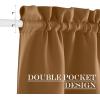 imageNICETOWN Door Curtain Panel Grey French Door Curtains Blackout Thermal Insulated Curtain Sidelight Privacy for WindowLiving RoomDoorwaysClassroom 25W by 72L inches 1 PanelGold Brown