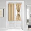imageNICETOWN Door Curtain Panel Grey French Door Curtains Blackout Thermal Insulated Curtain Sidelight Privacy for WindowLiving RoomDoorwaysClassroom 25W by 72L inches 1 PanelBiscotti Beige