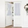 imageNICETOWN Door Curtain Panel Grey French Door Curtains Blackout Thermal Insulated Curtain Sidelight Privacy for WindowLiving RoomDoorwaysClassroom 25W by 72L inches 1 PanelGreyish White
