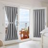 imageNICETOWN Door Curtain Panel Grey French Door Curtains Blackout Thermal Insulated Curtain Sidelight Privacy for WindowLiving RoomDoorwaysClassroom 25W by 72L inches 1 PanelSilver Grey