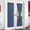 imageNICETOWN Door Curtain Panel Grey French Door Curtains Blackout Thermal Insulated Curtain Sidelight Privacy for WindowLiving RoomDoorwaysClassroom 25W by 72L inches 1 PanelStone Blue