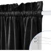 imageNICETOWN Door Curtain Panel Grey French Door Curtains Blackout Thermal Insulated Curtain Sidelight Privacy for WindowLiving RoomDoorwaysClassroom 25W by 72L inches 1 PanelVelvetblack