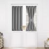 imageNICETOWN Door Curtain Panel Grey French Door Curtains Blackout Thermal Insulated Curtain Sidelight Privacy for WindowLiving RoomDoorwaysClassroom 25W by 72L inches 1 PanelSilver Grey