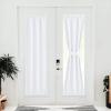 imageNICETOWN Door Curtain Panel Grey French Door Curtains Blackout Thermal Insulated Curtain Sidelight Privacy for WindowLiving RoomDoorwaysClassroom 25W by 72L inches 1 PanelPure White