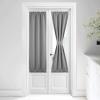 imageNICETOWN Door Curtain Panel Grey French Door Curtains Blackout Thermal Insulated Curtain Sidelight Privacy for WindowLiving RoomDoorwaysClassroom 25W by 72L inches 1 PanelSilver Grey