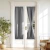 imageNICETOWN Door Curtain Panel Grey French Door Curtains Blackout Thermal Insulated Curtain Sidelight Privacy for WindowLiving RoomDoorwaysClassroom 25W by 72L inches 1 PanelSilver Grey