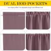 imageNICETOWN Door Curtain Panel Grey French Door Curtains Blackout Thermal Insulated Curtain Sidelight Privacy for WindowLiving RoomDoorwaysClassroom 25W by 72L inches 1 PanelDry Rose
