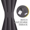 imageNICETOWN Door Curtain Panel Grey French Door Curtains Blackout Thermal Insulated Curtain Sidelight Privacy for WindowLiving RoomDoorwaysClassroom 25W by 72L inches 1 PanelGrey