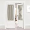 imageNICETOWN Door Curtain Panel Grey French Door Curtains Blackout Thermal Insulated Curtain Sidelight Privacy for WindowLiving RoomDoorwaysClassroom 25W by 72L inches 1 PanelNatural