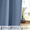 imageNICETOWN Door Curtain Panel Grey French Door Curtains Blackout Thermal Insulated Curtain Sidelight Privacy for WindowLiving RoomDoorwaysClassroom 25W by 72L inches 1 PanelStone Blue