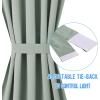 imageNICETOWN Door Curtain Panel Grey French Door Curtains Blackout Thermal Insulated Curtain Sidelight Privacy for WindowLiving RoomDoorwaysClassroom 25W by 72L inches 1 PanelGreyish Green