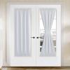 imageNICETOWN Door Curtain Panel Grey French Door Curtains Blackout Thermal Insulated Curtain Sidelight Privacy for WindowLiving RoomDoorwaysClassroom 25W by 72L inches 1 PanelGreyish White