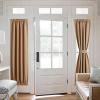imageNICETOWN Door Curtain Panel Grey French Door Curtains Blackout Thermal Insulated Curtain Sidelight Privacy for WindowLiving RoomDoorwaysClassroom 25W by 72L inches 1 PanelGold Brown