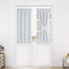 imageNICETOWN Door Curtain Panel Grey French Door Curtains Blackout Thermal Insulated Curtain Sidelight Privacy for WindowLiving RoomDoorwaysClassroom 25W by 72L inches 1 PanelGreyish White