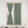 imageNICETOWN Door Curtain Panel Grey French Door Curtains Blackout Thermal Insulated Curtain Sidelight Privacy for WindowLiving RoomDoorwaysClassroom 25W by 72L inches 1 PanelGreyish Green