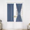 imageNICETOWN Door Curtain Panel Grey French Door Curtains Blackout Thermal Insulated Curtain Sidelight Privacy for WindowLiving RoomDoorwaysClassroom 25W by 72L inches 1 PanelStone Blue