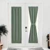 imageNICETOWN Door Curtain Panel Grey French Door Curtains Blackout Thermal Insulated Curtain Sidelight Privacy for WindowLiving RoomDoorwaysClassroom 25W by 72L inches 1 PanelGreyish Green