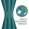 imageNICETOWN Door Curtain Panel Grey French Door Curtains Blackout Thermal Insulated Curtain Sidelight Privacy for WindowLiving RoomDoorwaysClassroom 25W by 72L inches 1 PanelSea Teal