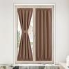 imageNICETOWN Door Curtain Panel Grey French Door Curtains Blackout Thermal Insulated Curtain Sidelight Privacy for WindowLiving RoomDoorwaysClassroom 25W by 72L inches 1 PanelCappuccino