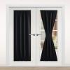 imageNICETOWN Door Curtain Panel Grey French Door Curtains Blackout Thermal Insulated Curtain Sidelight Privacy for WindowLiving RoomDoorwaysClassroom 25W by 72L inches 1 PanelBlack