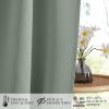 imageNICETOWN Door Curtain Panel Grey French Door Curtains Blackout Thermal Insulated Curtain Sidelight Privacy for WindowLiving RoomDoorwaysClassroom 25W by 72L inches 1 PanelGreyish Green
