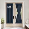 imageNICETOWN Door Curtain Panel Grey French Door Curtains Blackout Thermal Insulated Curtain Sidelight Privacy for WindowLiving RoomDoorwaysClassroom 25W by 72L inches 1 Panel100 Blackout  Navy Blue