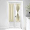 imageNICETOWN Door Curtain Panel Grey French Door Curtains Blackout Thermal Insulated Curtain Sidelight Privacy for WindowLiving RoomDoorwaysClassroom 25W by 72L inches 1 PanelLight Beige