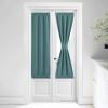 imageNICETOWN Door Curtain Panel Grey French Door Curtains Blackout Thermal Insulated Curtain Sidelight Privacy for WindowLiving RoomDoorwaysClassroom 25W by 72L inches 1 PanelGreyish Blue