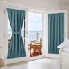 imageNICETOWN Door Curtain Panel Grey French Door Curtains Blackout Thermal Insulated Curtain Sidelight Privacy for WindowLiving RoomDoorwaysClassroom 25W by 72L inches 1 PanelSea Teal