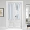 imageNICETOWN Door Curtain Panel Grey French Door Curtains Blackout Thermal Insulated Curtain Sidelight Privacy for WindowLiving RoomDoorwaysClassroom 25W by 72L inches 1 PanelGreyish White