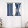 imageNICETOWN Door Curtain Panel Grey French Door Curtains Blackout Thermal Insulated Curtain Sidelight Privacy for WindowLiving RoomDoorwaysClassroom 25W by 72L inches 1 PanelStone Blue