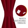 imageNICETOWN Door Curtain Panel Grey French Door Curtains Blackout Thermal Insulated Curtain Sidelight Privacy for WindowLiving RoomDoorwaysClassroom 25W by 72L inches 1 PanelBurgundy
